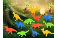 动物玩具12只小恐龙+2恐龙蛋+2树