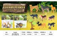 动物模型玩具大狼+6小动物/豹子+6小动物+1树（2款混装）