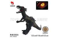 20寸搪胶侏罗纪主角恐龙带IC叫声（包电）(暴虐迅猛龙黑色）动物恐龙玩具