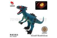 20寸搪胶侏罗纪主角恐龙带IC叫声（包电）(暴虐迅猛龙蓝色）动物恐龙玩具