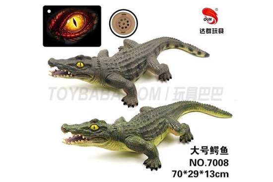 动物模型仿真恐龙玩具 28寸搪胶鳄鱼带IC叫声 包电