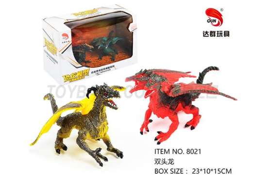 动物模型仿真玩具 双头龙  软胶恐龙玩具