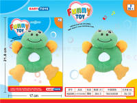 6布艺摇铃青蛙 毛绒玩具婴儿玩具