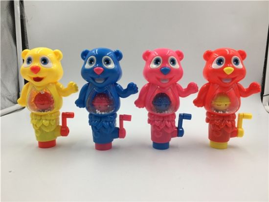 手摇灯光熊 装糖果玩具 赠品 小玩具