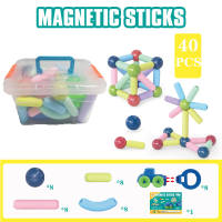 磁力棒+磁力车40PCS（小透明盒） 积木益智玩具