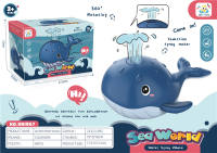 电动喷水鲸鱼夏日浴室戏水电动玩具包装盒