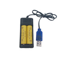 2槽黑色USB插头带线充电器充电盒
