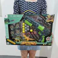 儿童射击软弹枪玩具空气动力射击配小恐龙礼盒装培训班礼品玩具