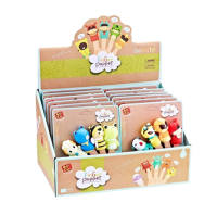 卡通手指偶12只装展示盒 搪塑搪胶玩具