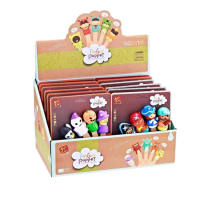 手指偶12只装展示盒 搪塑搪胶玩具