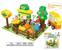 快乐农场（惯性车）兼容乐高式积木玩具 益智积木玩具（64PCS）