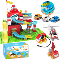 消防轨道兼容乐高大颗粒积木玩具 益智积木玩具（180PCS）