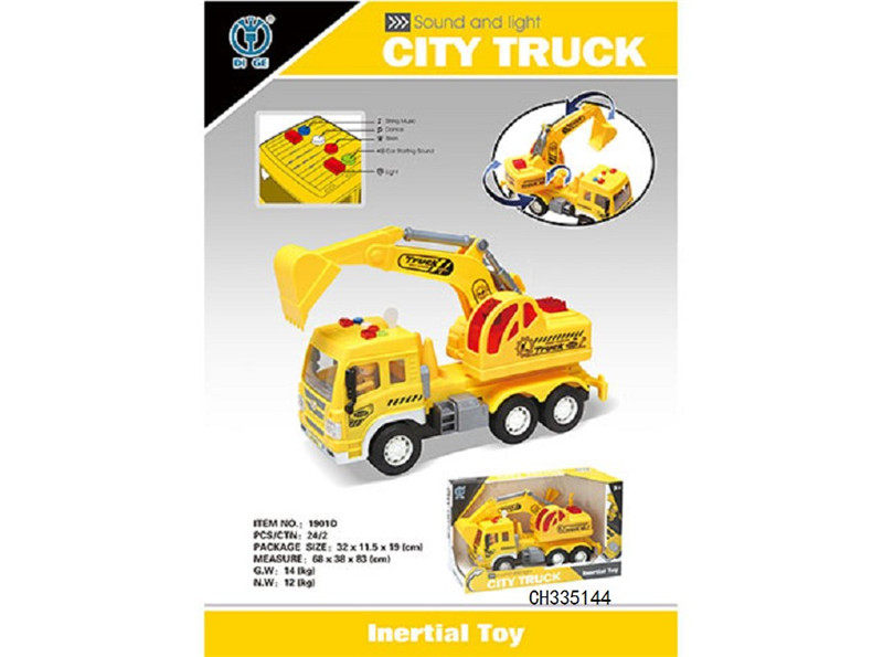 声光惯性车1:16  惯性玩具  （工程类）