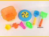 透明方形桶飞盘套装3（8件）沙滩玩具