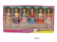 新款实身时尚公主芭比六款12PCS 娃娃玩具