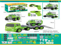 DIY益智拼装卡车城市环卫套装配电动钻 电动玩具