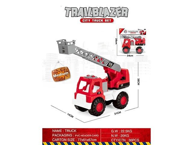 中号滑行云梯消防车 滑行玩具