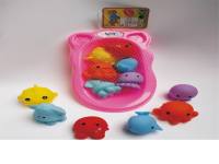 6款BB软胶动物配浴盆 洗浴玩具