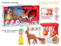 灯光音乐圣诞鹿车(单娃娃） 芭比娃娃玩具