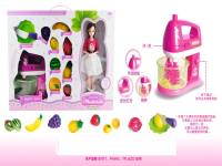 11.5寸芭比电动果汁机水果套装 芭比娃娃玩具