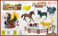 动物世界 野生动物玩具（6只装2蛋2树4围栏）