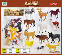12只中动物套装 动物玩具