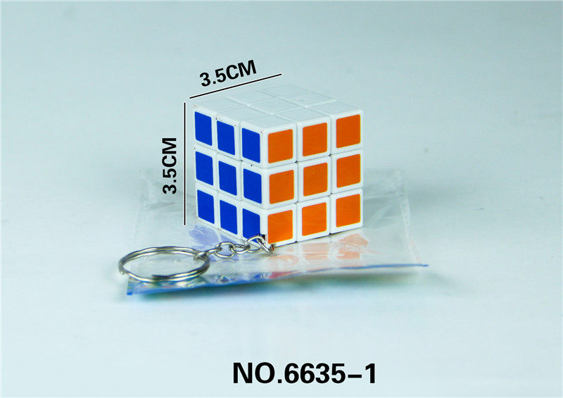 3.5CM热转印三阶智力益智魔方玩具带钥匙扣