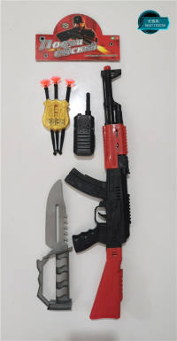 软弹AK枪配警察套配件射击套装