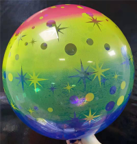 27寸透明彩虹网波波球气球