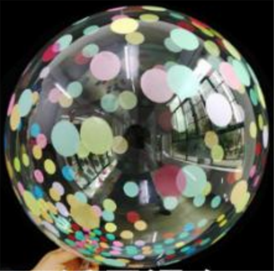18寸透明网红波波球气球（乱点）彩