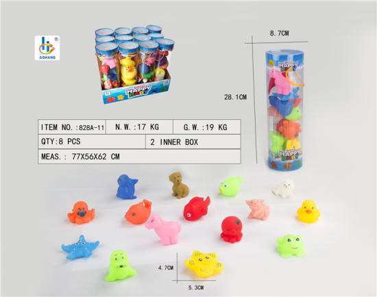 环保哨子鸭子15只装搪胶玩具