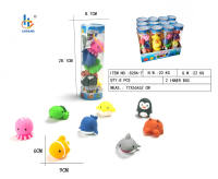 环保喷水动物8只装搪胶玩具
