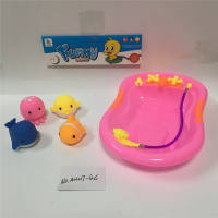 4只喷水动物配大浴池搪胶玩具