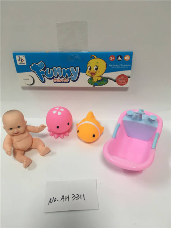 喷水动物配浴池搪胶玩具