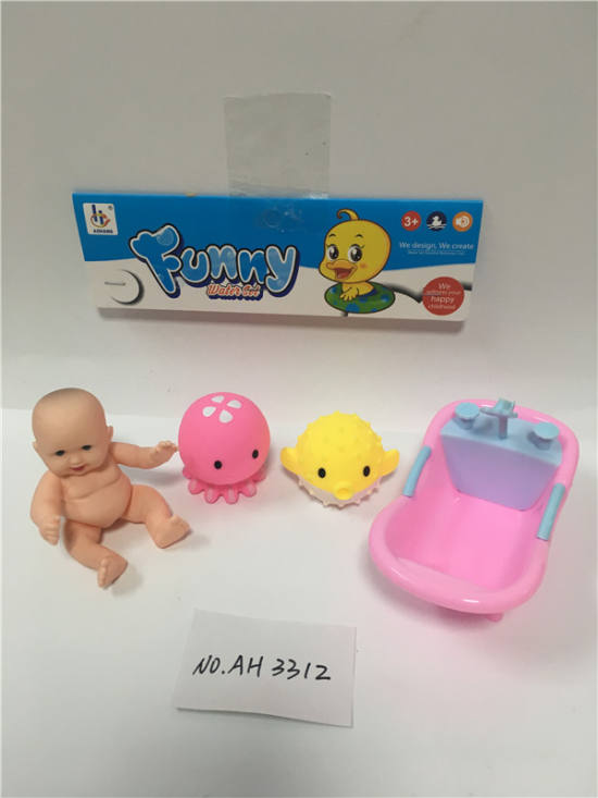 喷水动物配浴池搪胶玩具