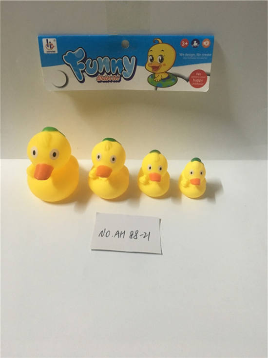 4只尖嘴鸭搪胶玩具