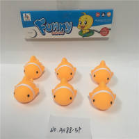 6只小丑鱼喷水动物搪胶玩具