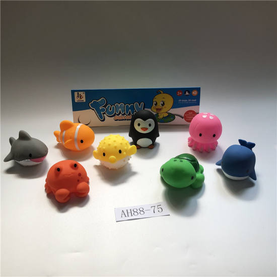 8只装喷水动物搪胶玩具