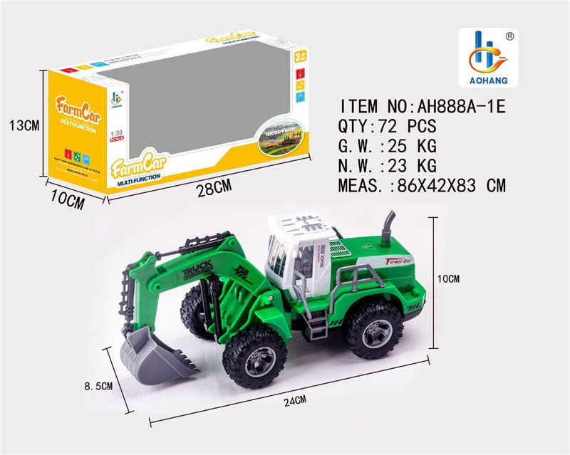 1：30农夫挖土车绿色（单只款）合金车玩具