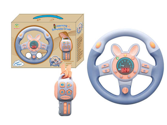 萌兔数码模拟方向盘无底座驾驶组合 益智玩具