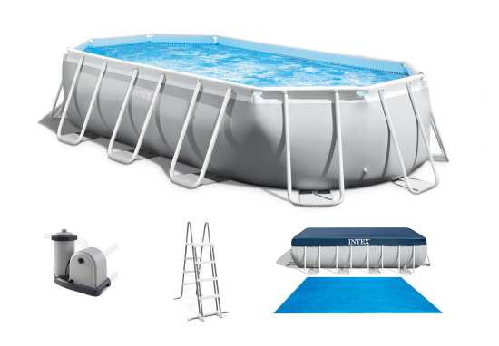 INTEX6米椭圆管架水池套装大号支架泳池