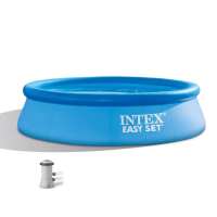 INTEX13尺碟形水池套装充气泳池游泳池