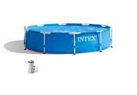INTEX10尺圆形管架水池套装大型支架游泳池