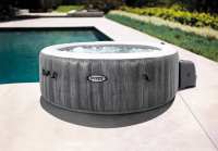 INTEX2米木纹加热气泡池充气SPA水池