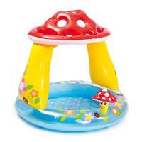 INTEX蘑菇圆形有盖婴儿水池充气儿童游泳池