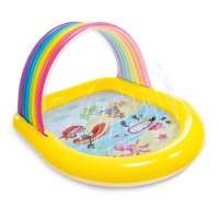INTEX小兔潜水彩虹盖喷水池戏水游泳池玩具