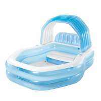 INTEX靠背遮阳水池充气儿童游泳池