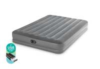 INTEX灰色USB内置电泵双人线拉空气床充气床垫