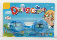 儿童泳镜（中英文吸版）PS镜片、橡胶带四色混装（蓝、绿、红、橙）