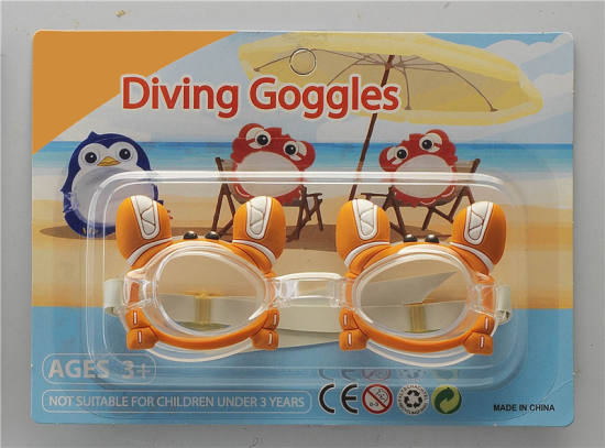 卡通螃蟹泳镜（英文吸版）PS镜片、橡胶带